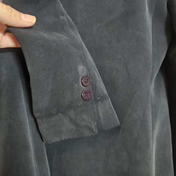 Vintage CHAUS 100% Silk Black Utility Blazer Lined Jacket Women’s Size 6 - Picture 7 of 8